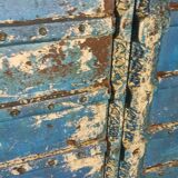 Porte ancienne en bois bleue