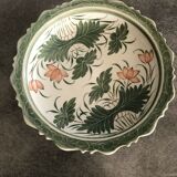 Round decorative porcelain cup hand painted floral decoration Thailand