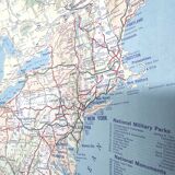 Vintage map USA 1970 America