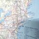 Vintage map USA 1970 America