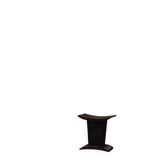 Sculptural African stool in hardwood, curved seat and architectural base, 1970s.