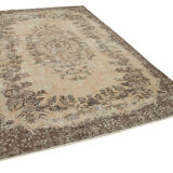 Tapis beige turc noué à la main des années 1980 204 cm x 310 cm