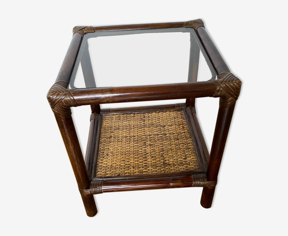 Rattan side table