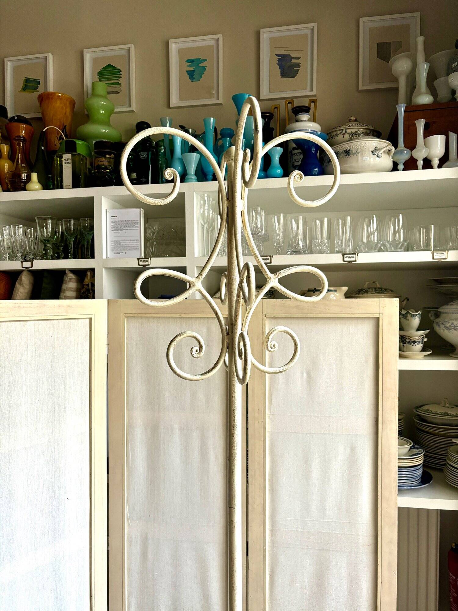 White metal coat rack