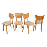 Ensemble de 4 chaises de salle à manger, par TON, années 1960, Tchécoslovaquie