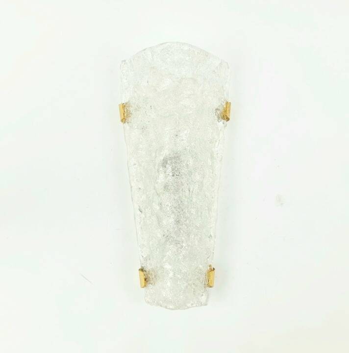 Large Mid-Century Murano Glass & Brass Wall Lamp from Hillebrand, 1960s/70s