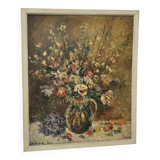 Signed flower bouquet painting