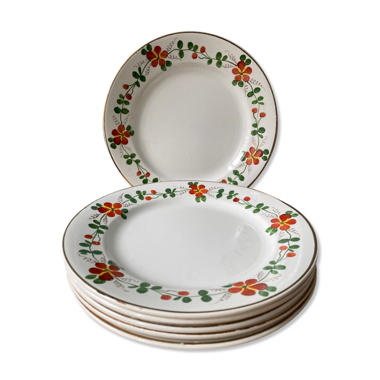 Lot de 6 assiettes plates Terre de Fer Moulin des Loups & Hamage