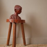 Carved wooden bust