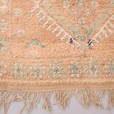 Large Vintage Moroccan Rug 188 x 387 cm - Peach Berber Rug - Handmade Rug