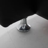 1970s Italian Armchair in Black Leather