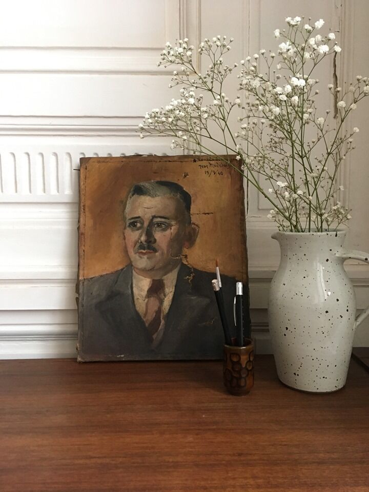 Portrait vintage oil