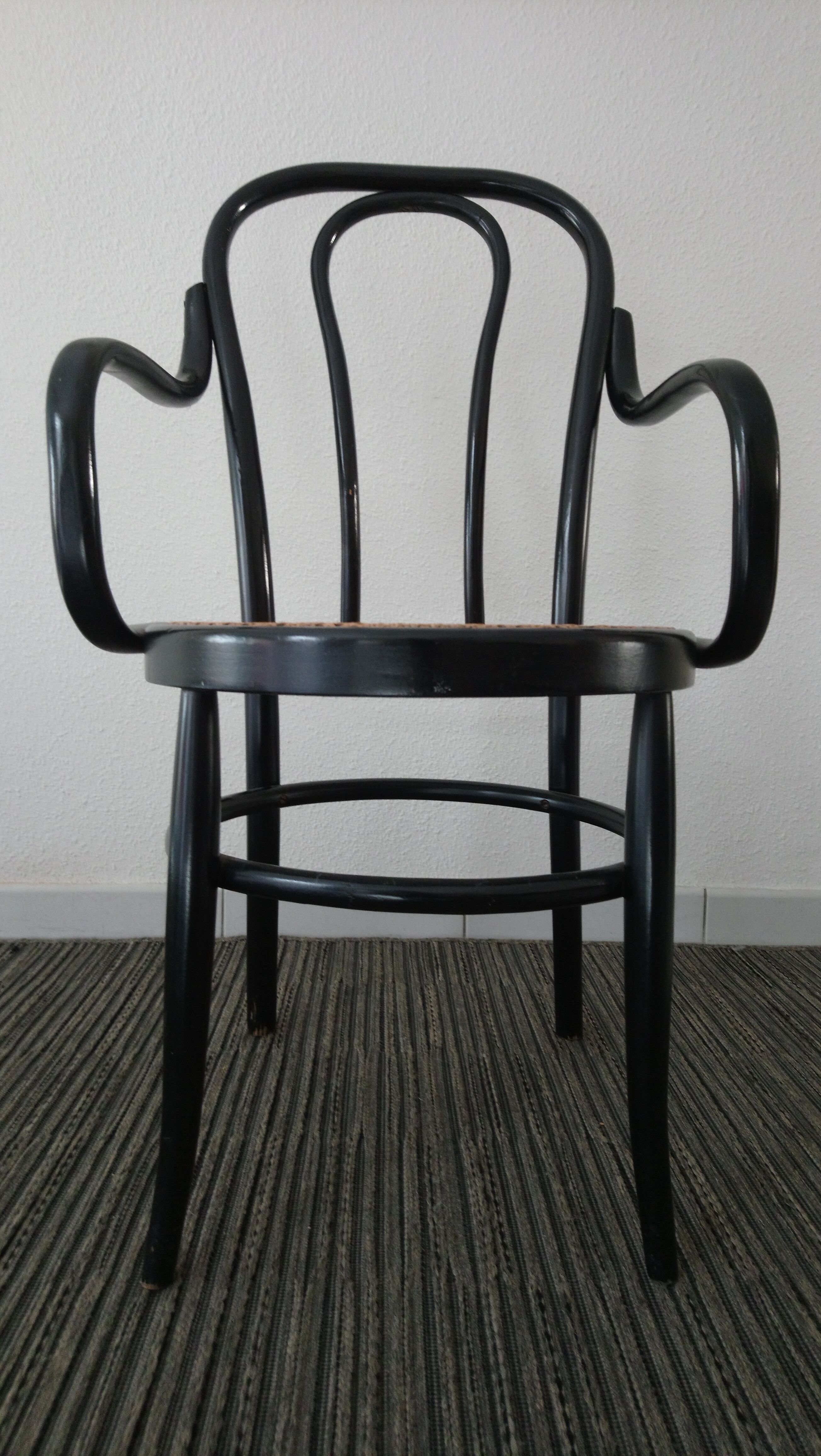Set of 6 chairs 70s canned black bars