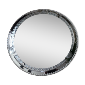 Miroir rond ancien finement