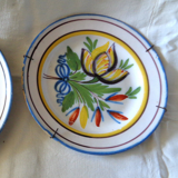Pair of plate in decor flower decor Longchamp Vallauris