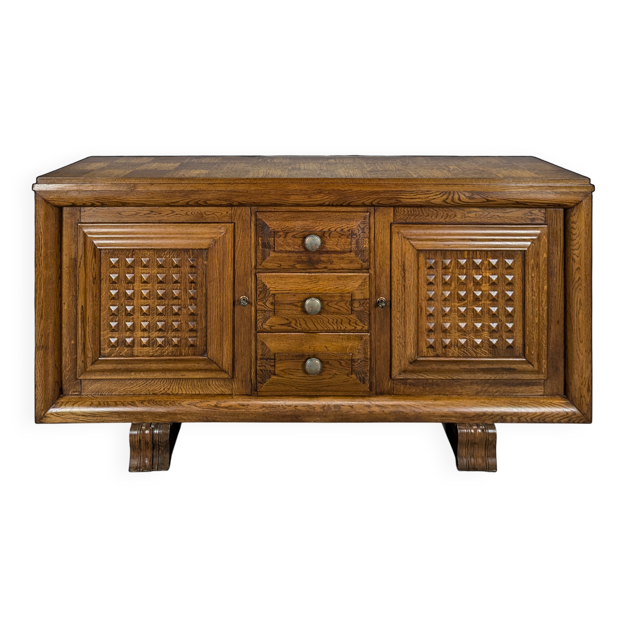 Brutalist sideboard in the spirit of Dudouyt.