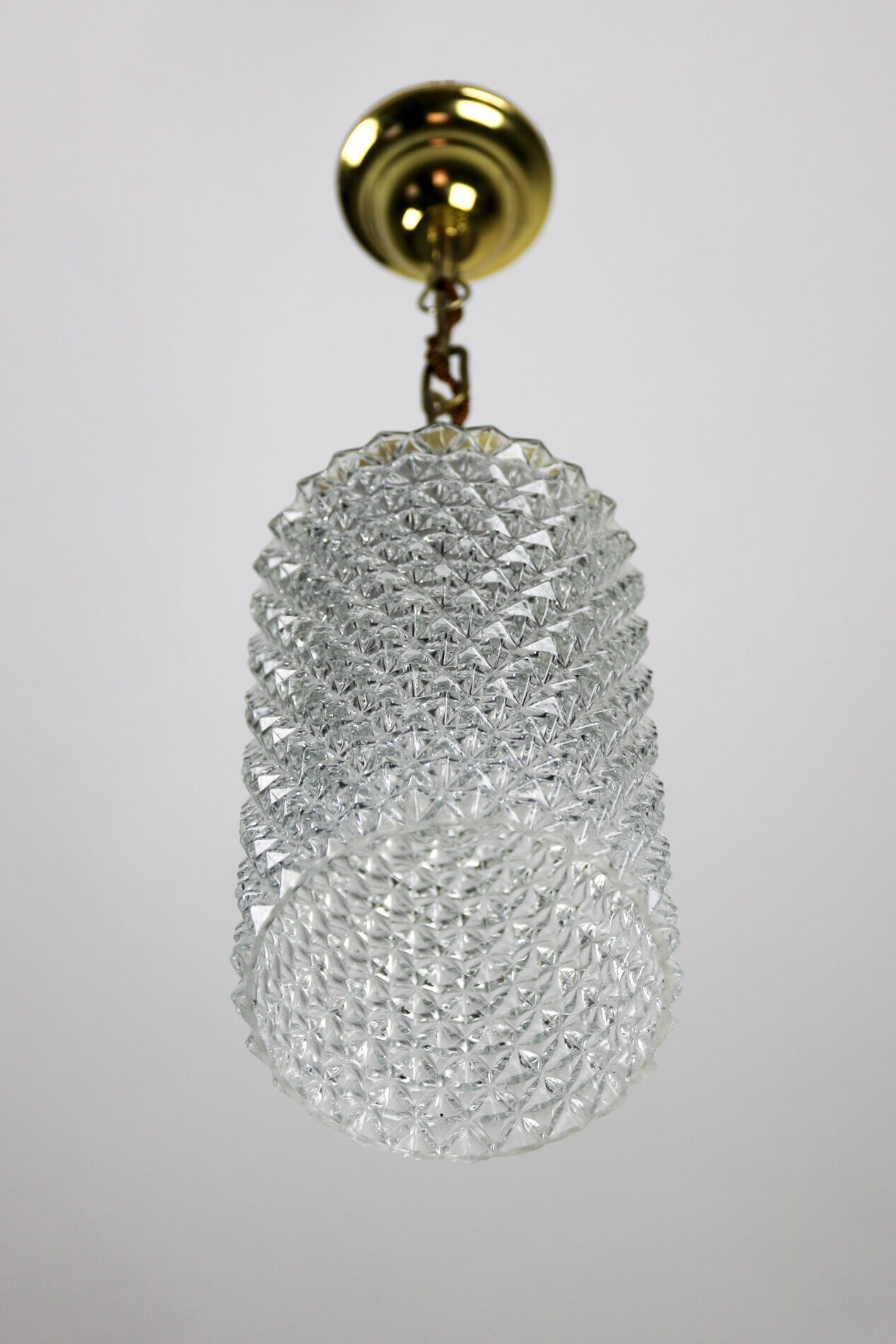 Crystal glass pendant lamp, 1960s