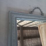Grey patinated rectangular mirror