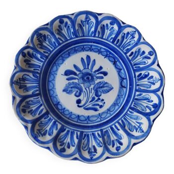 Assiette décorative bleue  Espagne numérotée