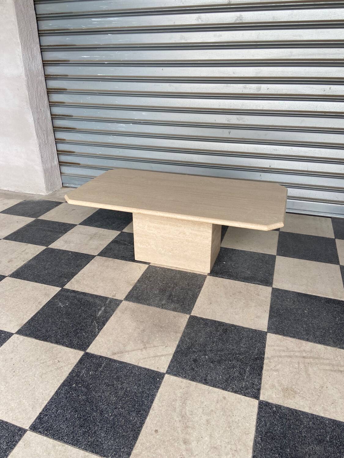 Travertine coffee table
