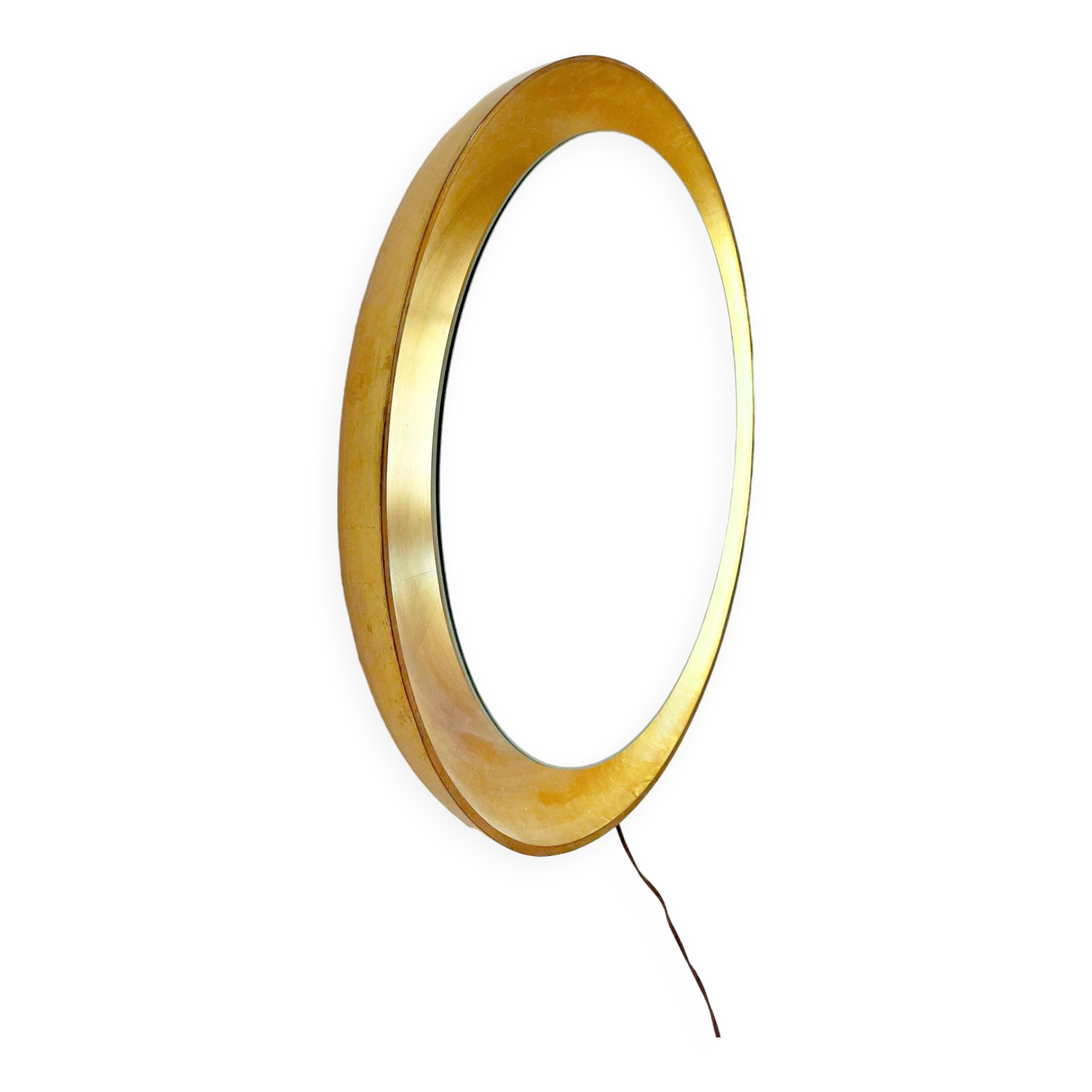 Mid-Century Modern Gold Mirror, Wood, Italy, 1960s