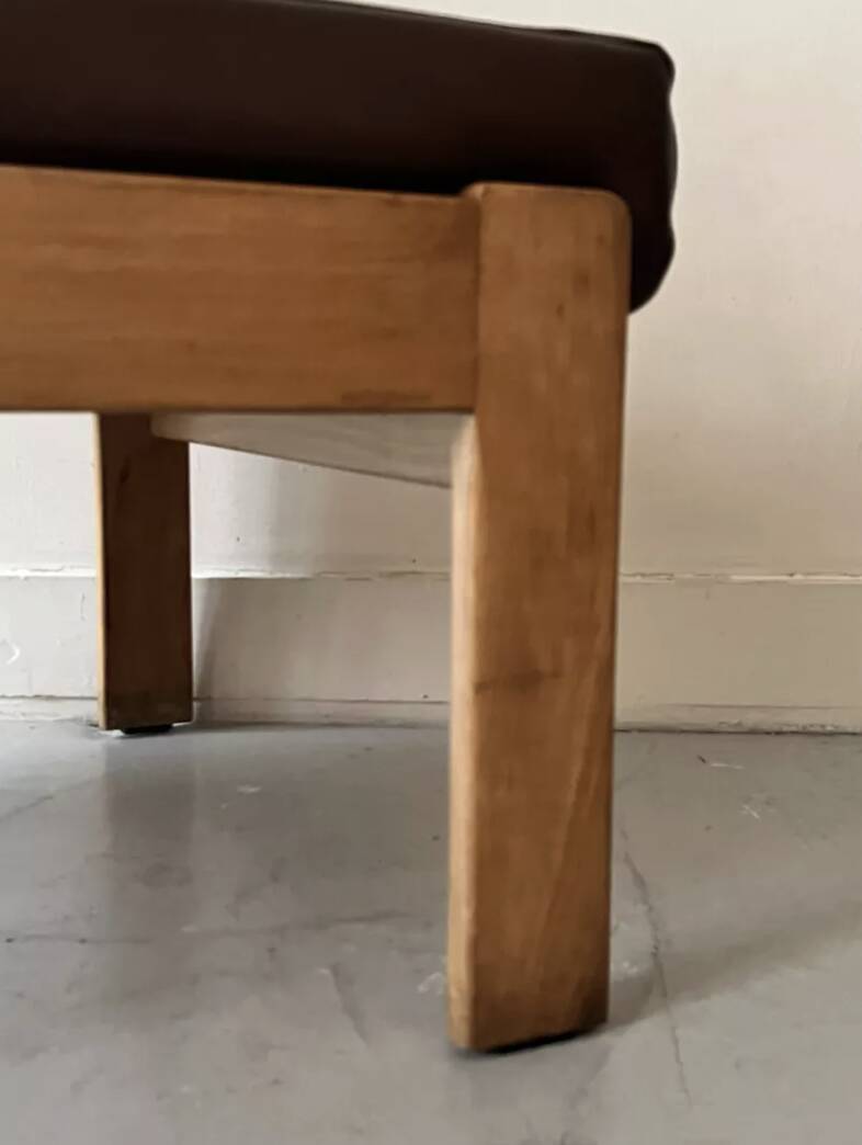 Modernist wooden armchair by Bauman, 1970 design.