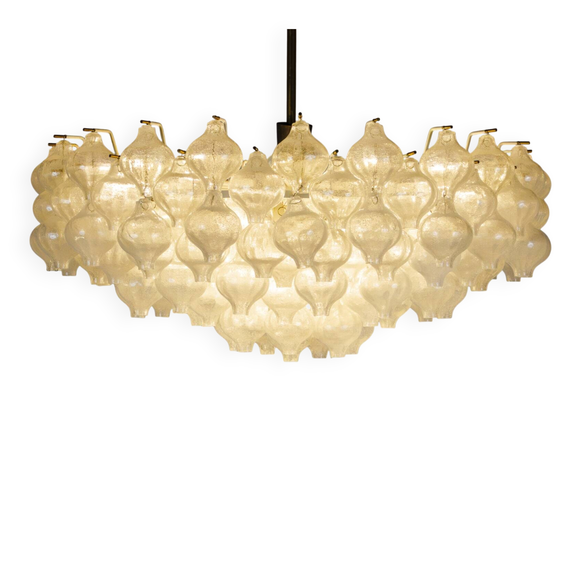 XL Tulipan Waterfall Glass Chandelier by Kalmar - Austria 1960s