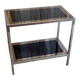 Chrome/gold metal and black/gold glass console - 70s/80s