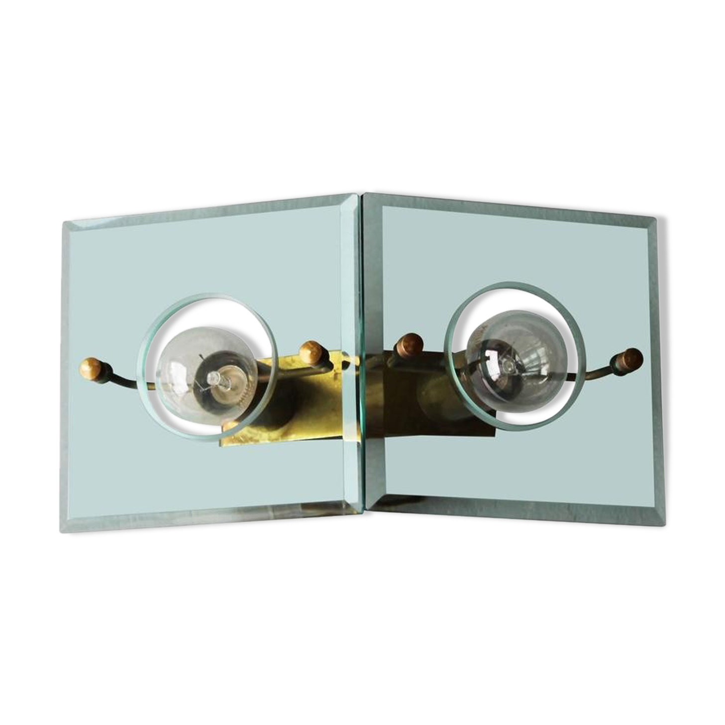 Italian applies in brass and glass cut by Arredoluce