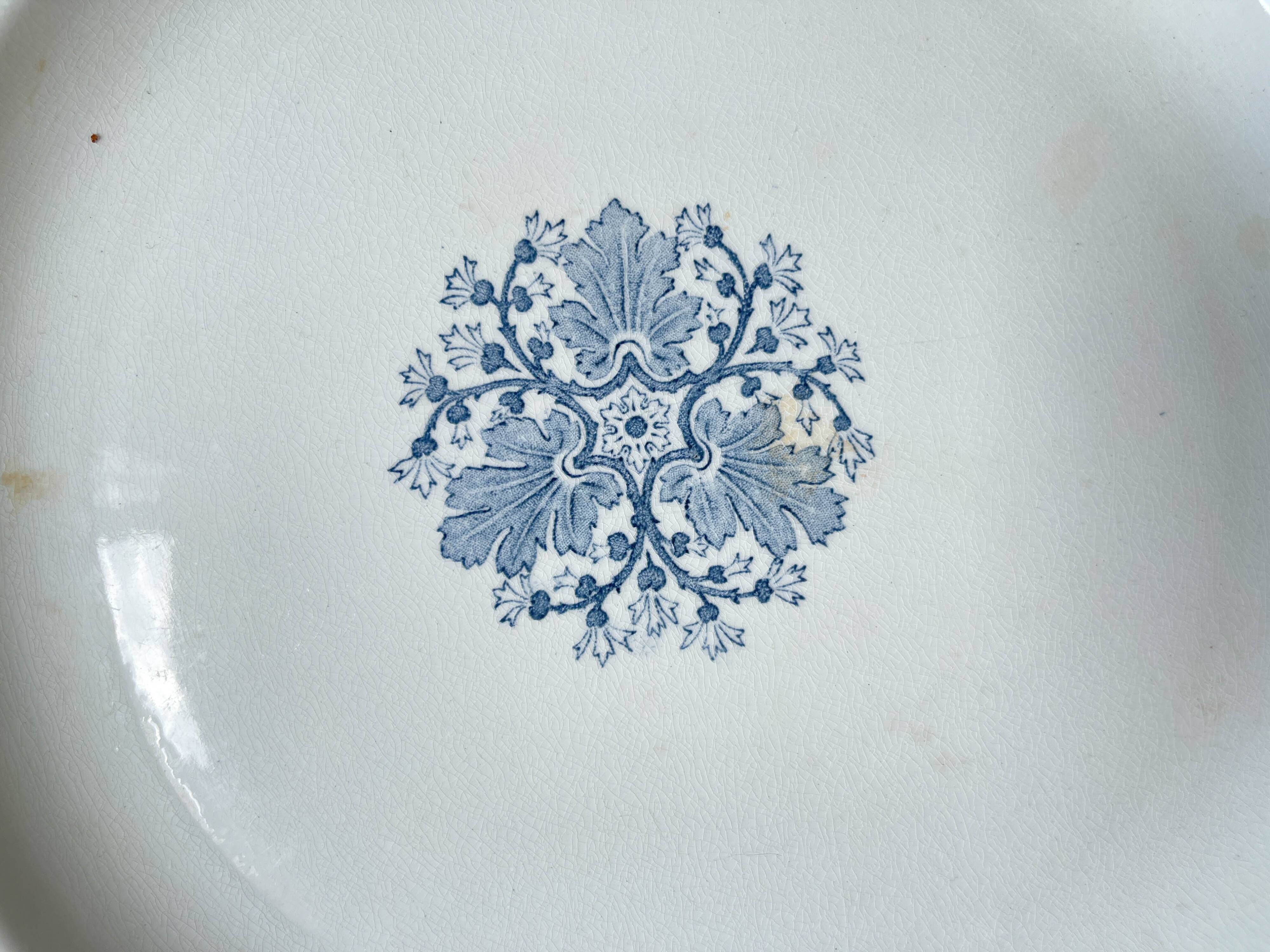 Vintage round dish Terre de fer LUNEVILLE model "NINA" Made in France