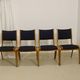 Lot de 4 chaises design scandinave bois courbé année 60.