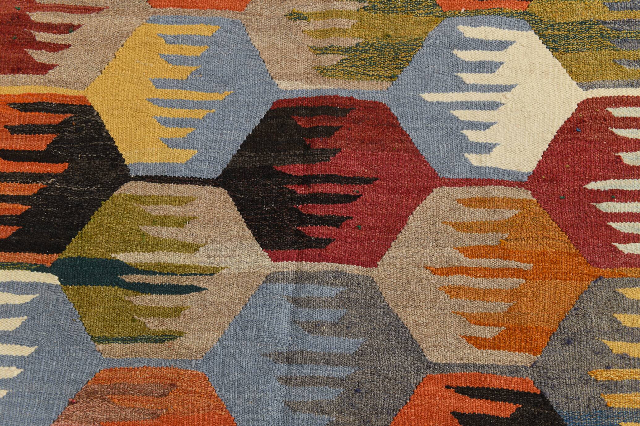 8x12 Kilim Rare Style Multicolor Designer Vintage Kilim Rug, 255x376 Cm