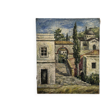 Landscape painting of southern France, 20th century.