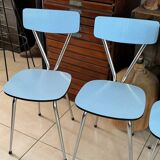 Set of 4 blue Formica chairs