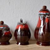 VALLAURIS - vintage coffee or tea service - signed - 15 pieces