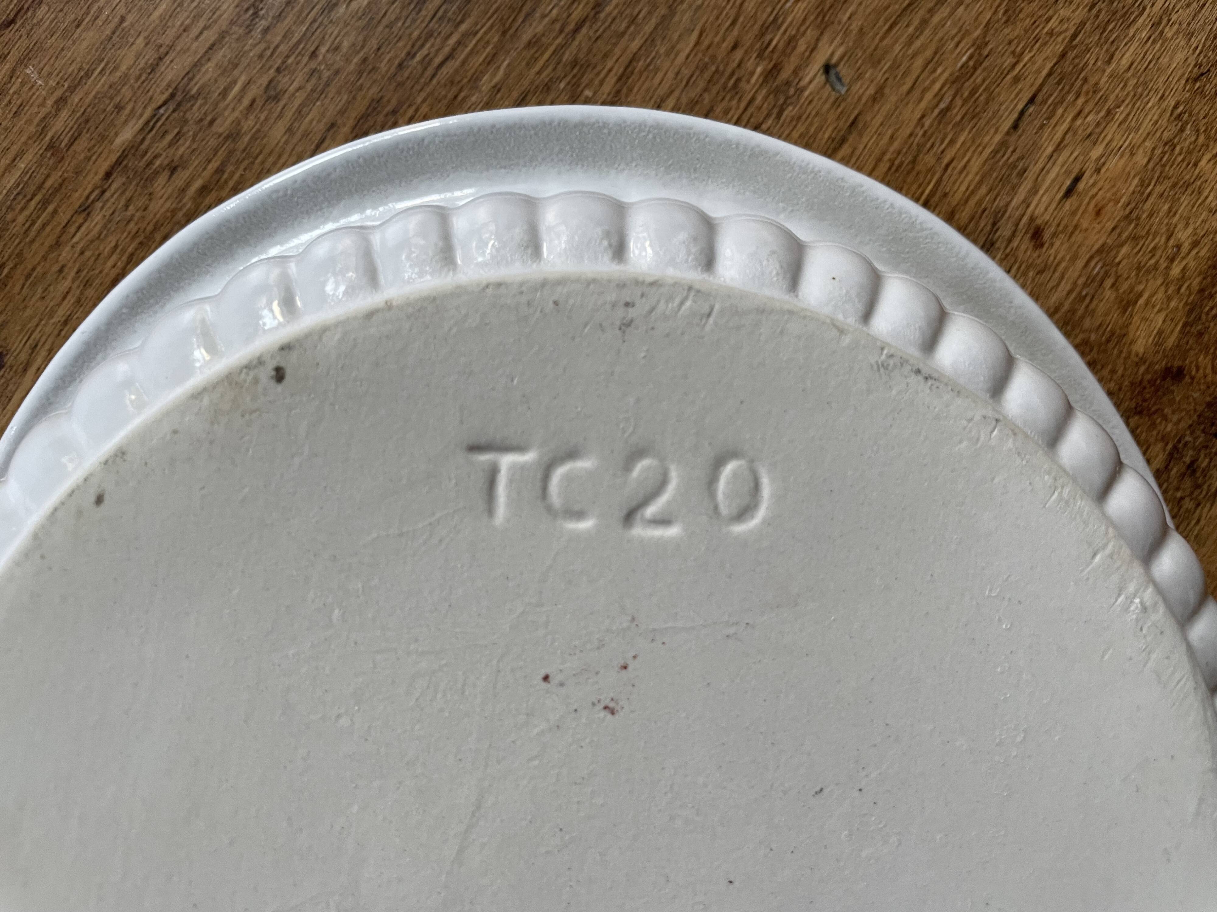 2 small old, vintage oven dishes - white ceramic