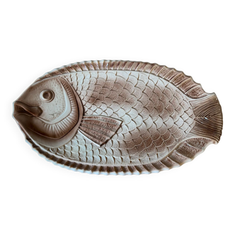 Sarreguemines earthenware fish serving dish