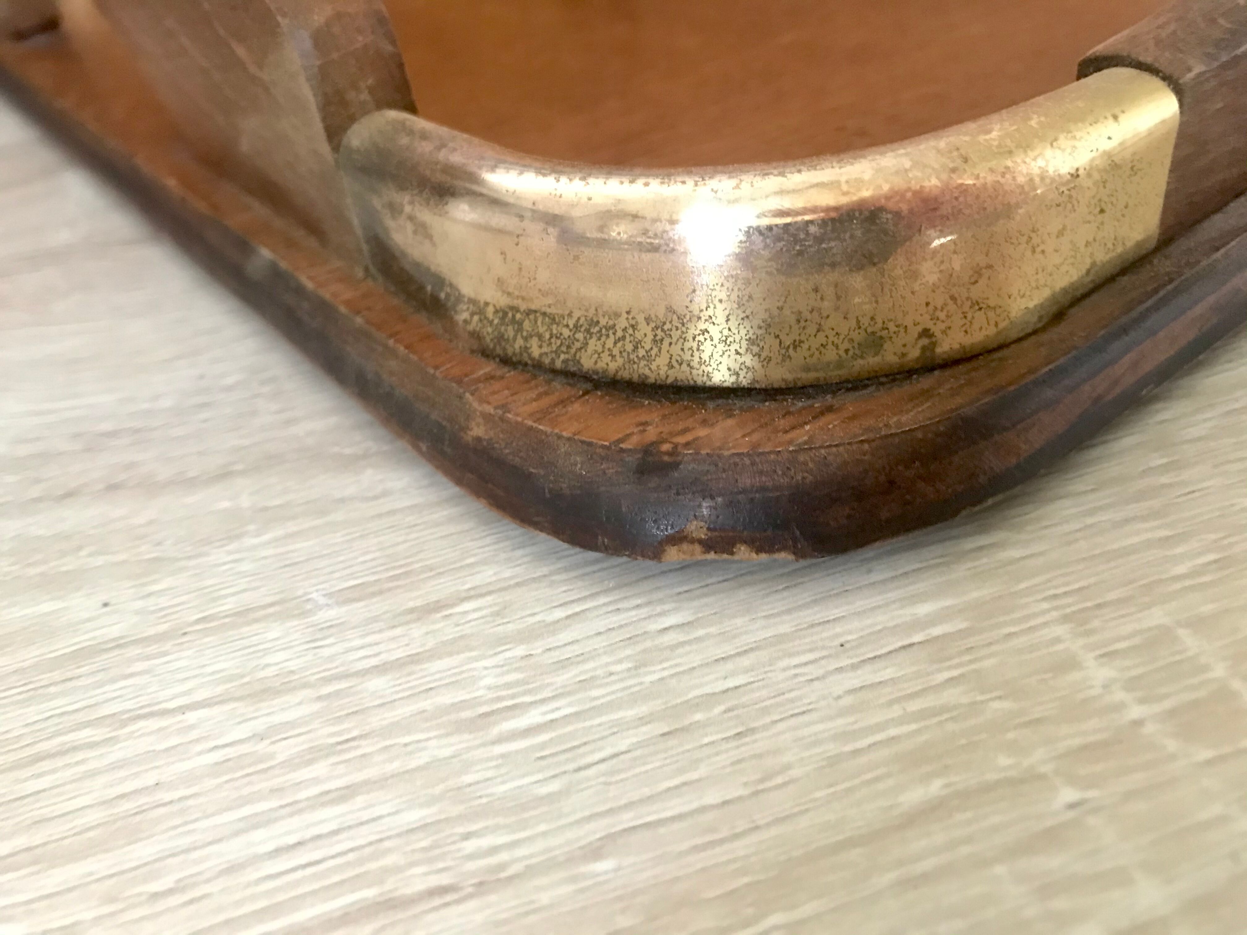 Wood and brass top 62X39