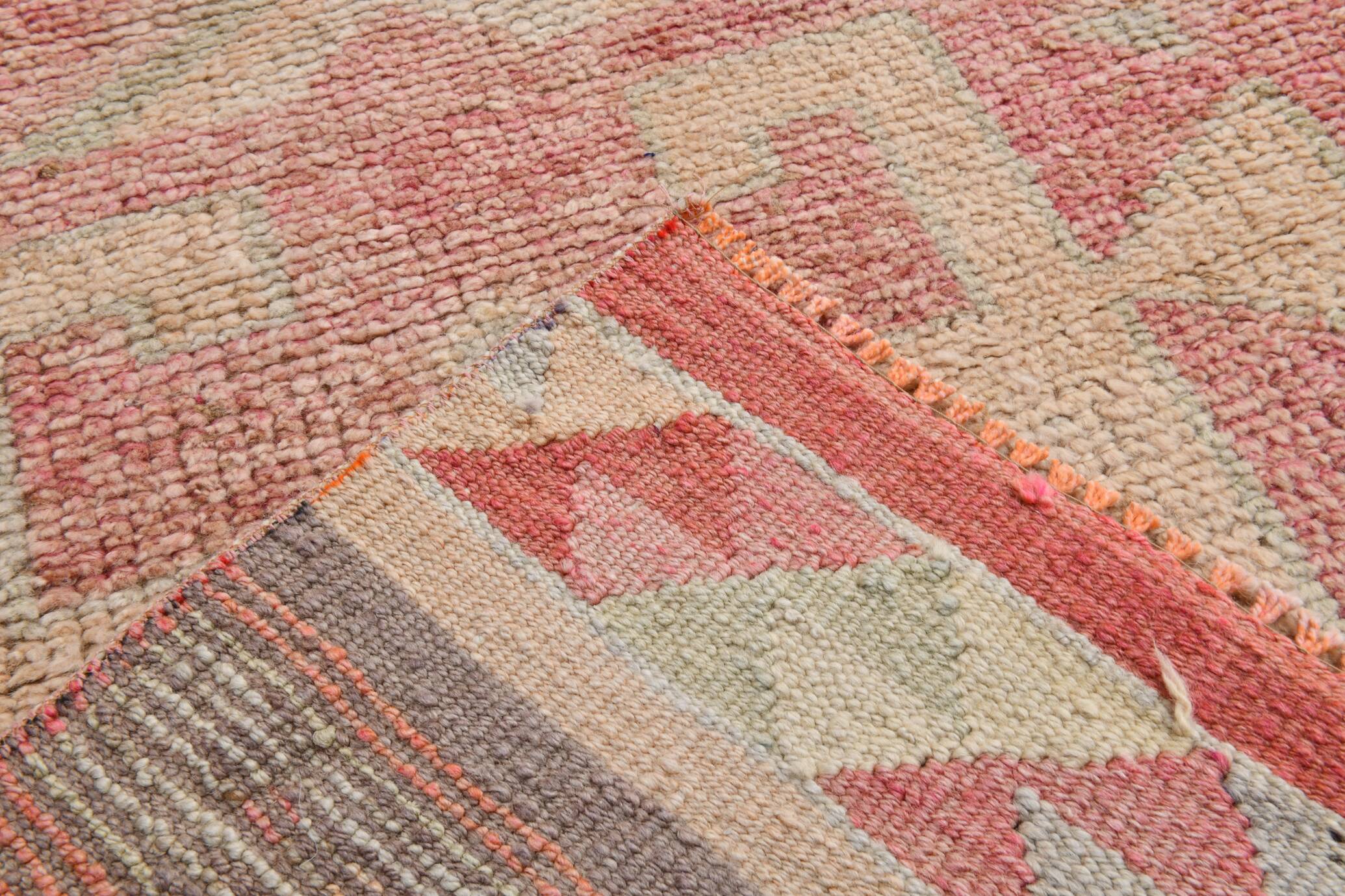 3x10 Soft Pink Turkish Vintage Runner Rug, 97x324Cm