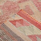 3x10 Soft Pink Turkish Vintage Runner Rug, 97x324Cm