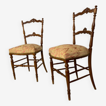 Antique French Rosewood Chairs, 1890s, Set of 2