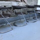 Set of 4 vintage cantilever chairs