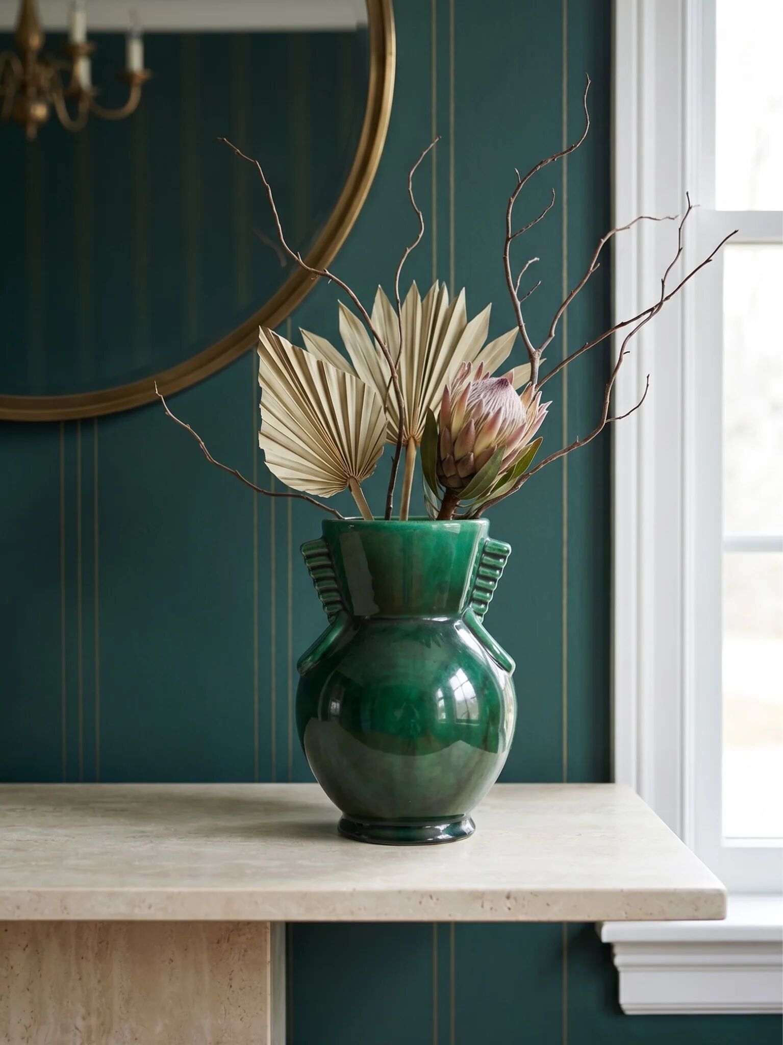 Vase art déco Saint-Clément 4159 signé Blanche Letalle – vert malachite