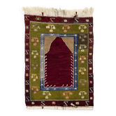 Vintage Handmade Turkish Tulu Rug with Archway Design. Traditional Prayer Rug. 100% Wool