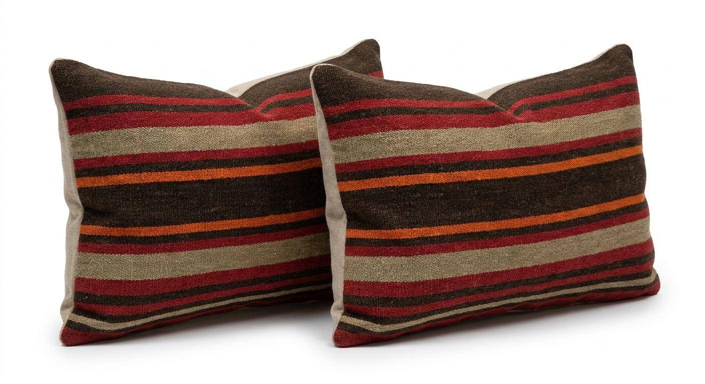 Set of 2 vintage kilim cushion covers 25x51 cm