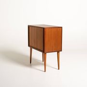 Cabinet de bar tambour en teck scandinave