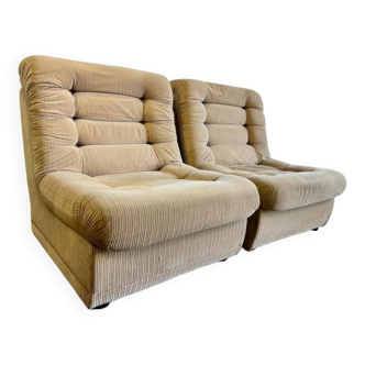 Lot de 2 fauteuils / une place modulables vintage meurop