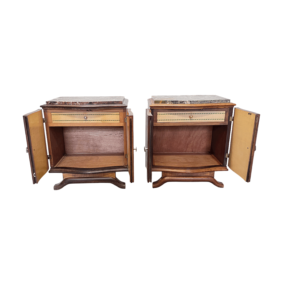 Set Of French Art Deco Bedside Tables, 1930s