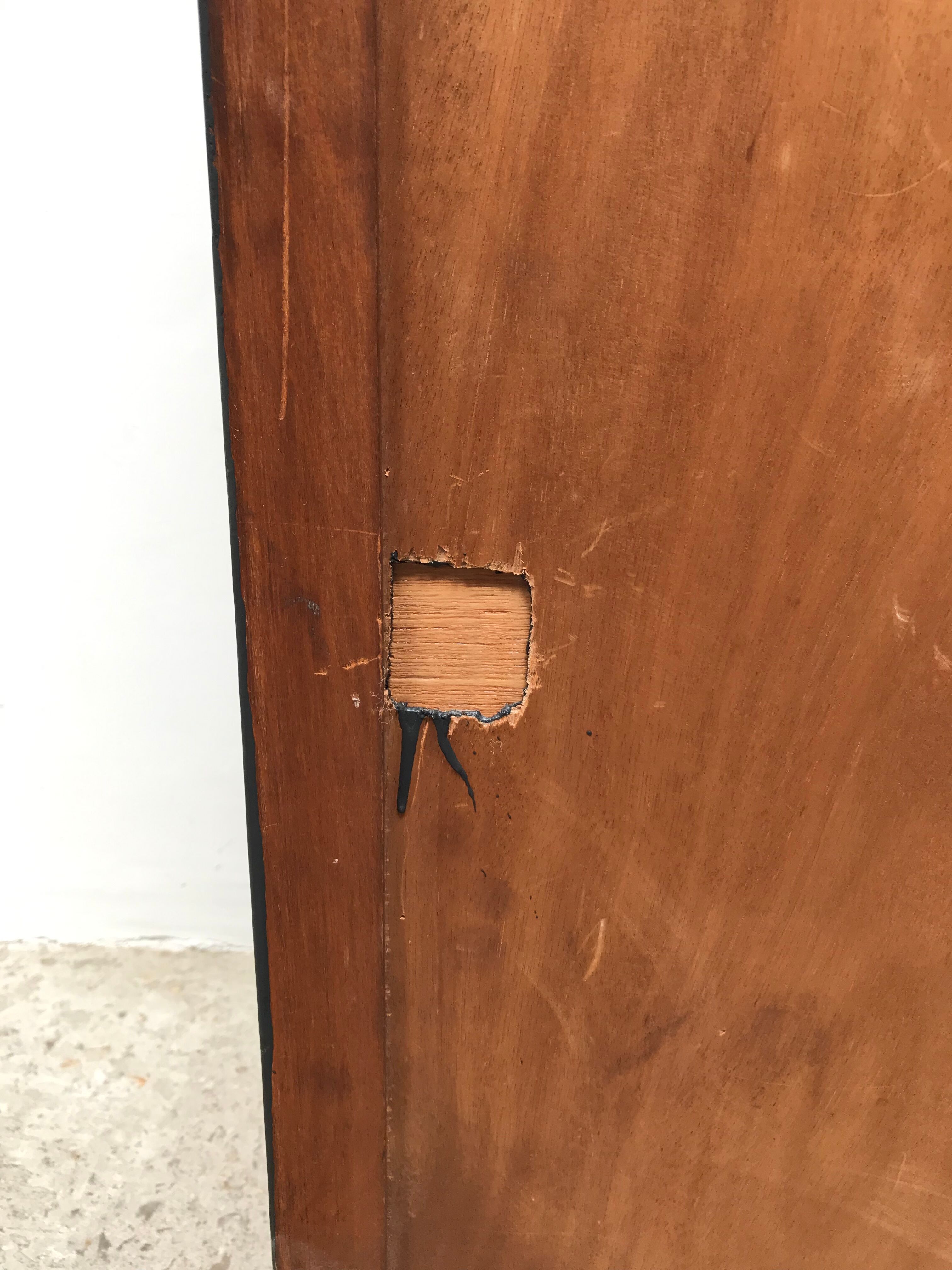 Matte 1930s black glass cabinet