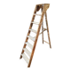 Antique authentic painter's stepladder in vintage patinated wood